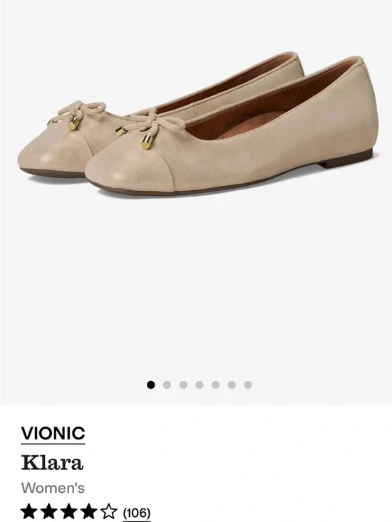 Vionic Klara Ballet Flats – Gold Metallic Leather - Picture 9 of 10